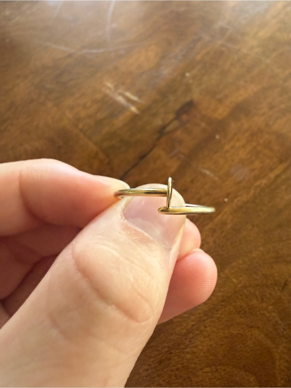 14kt Solid Yellow Gold Nail Ring Copycat Thin Good Condition Made in Italy